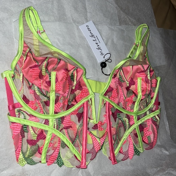 (38C) For Love And Lemons Petunia Embroidery Bustier - Picture 11 of 15